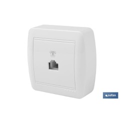 BASE TELEFONO RJ11 SUPERFICIE BLANCO MODELO ATLANTIS