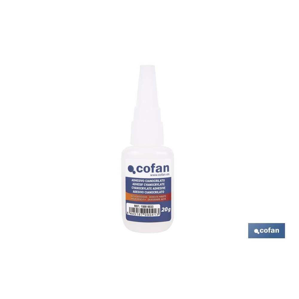 ADHESIVO CIANOACRILATO. ALTA DENSIDAD 20 G