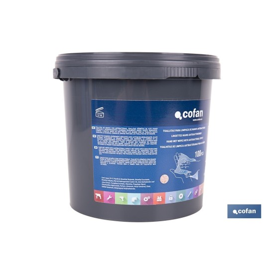 TOALLITAS PARA LIMPIEZA DE MANOS ANTIBACTERIAS 100 UDS