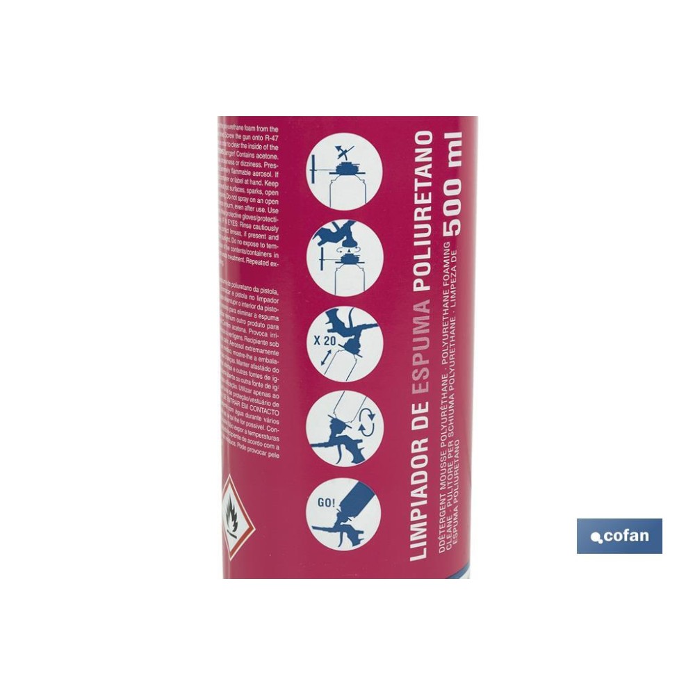 LIMPIADOR ESPUMA POLIURETANO 500 ML