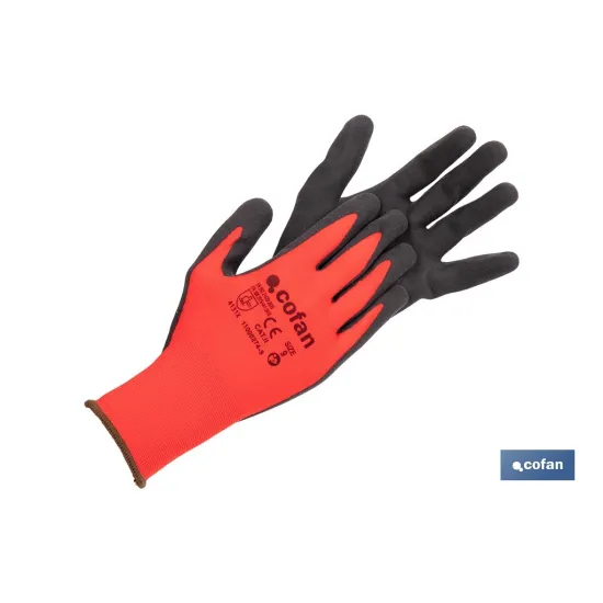 Comprar GUANTE IMPREGNADO SANDY COATED ROJO Cofan | almacendeferreteriacor.es