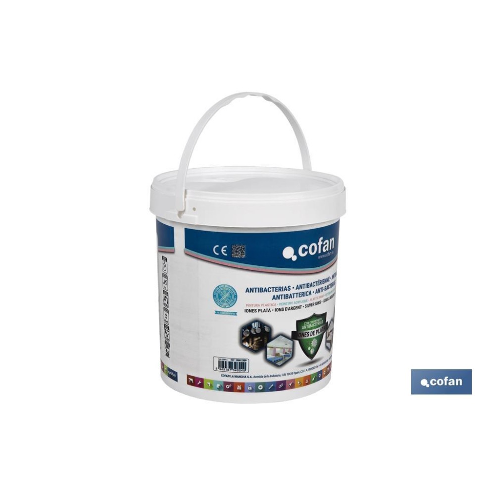 PINTURA PLASTICA ANTIBACTERIAS IONES PLATA 12 L