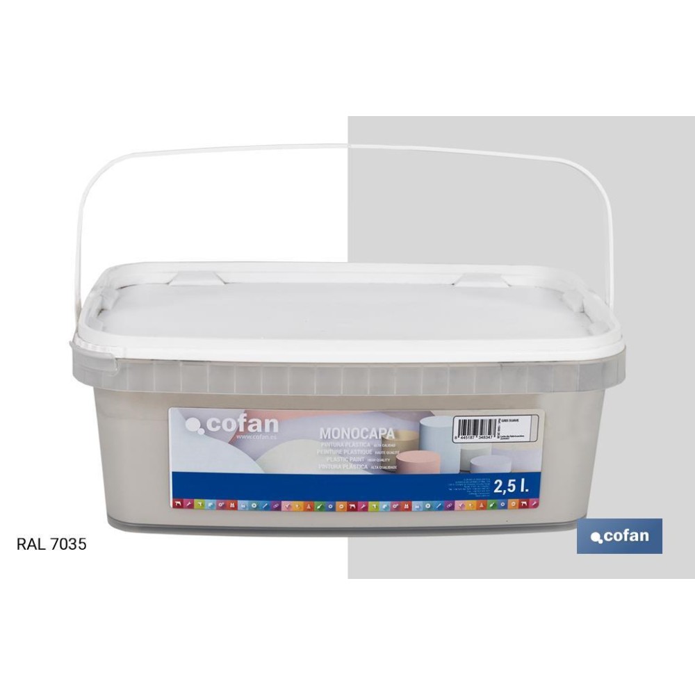 PINTURA PLÁSTICA MONOCAPA GRIS SUAVE 2,5 L