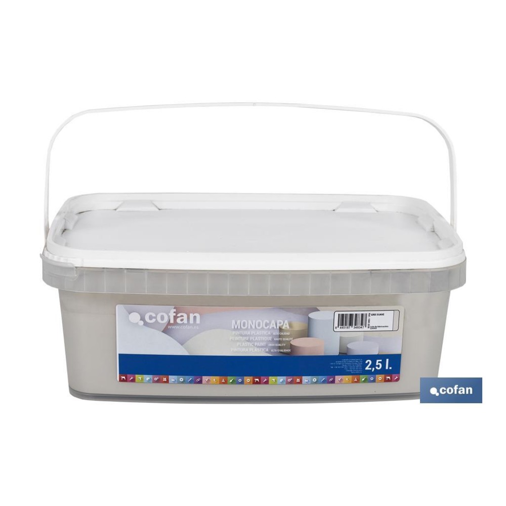 PINTURA PLÁSTICA MONOCAPA GRIS SUAVE 2,5 L