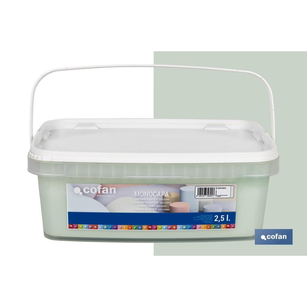 PINTURA PLÁSTICA MONOCAPA VERDE BRISA 2,5 L