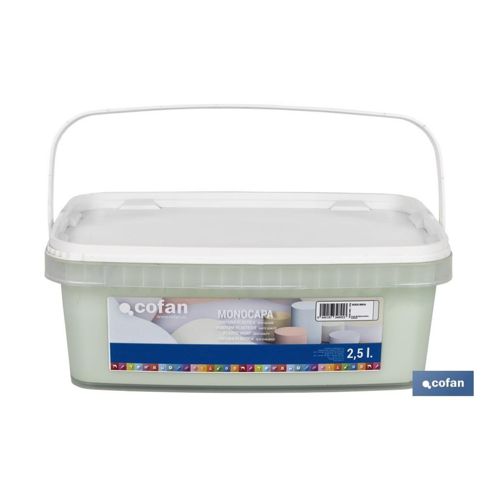 PINTURA PLÁSTICA MONOCAPA VERDE BRISA 2,5 L