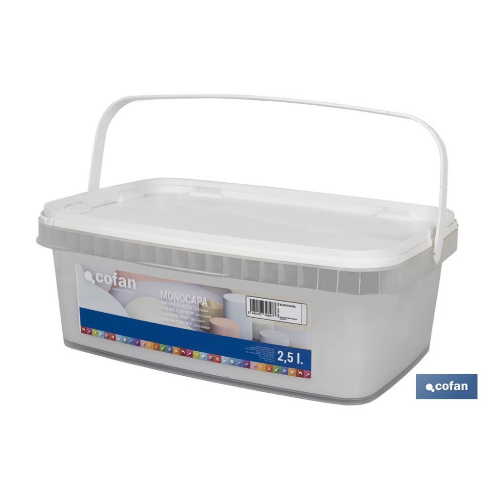 PINTURA PLÁSTICA MONOCAPA BLANCO AURA 2,5 L