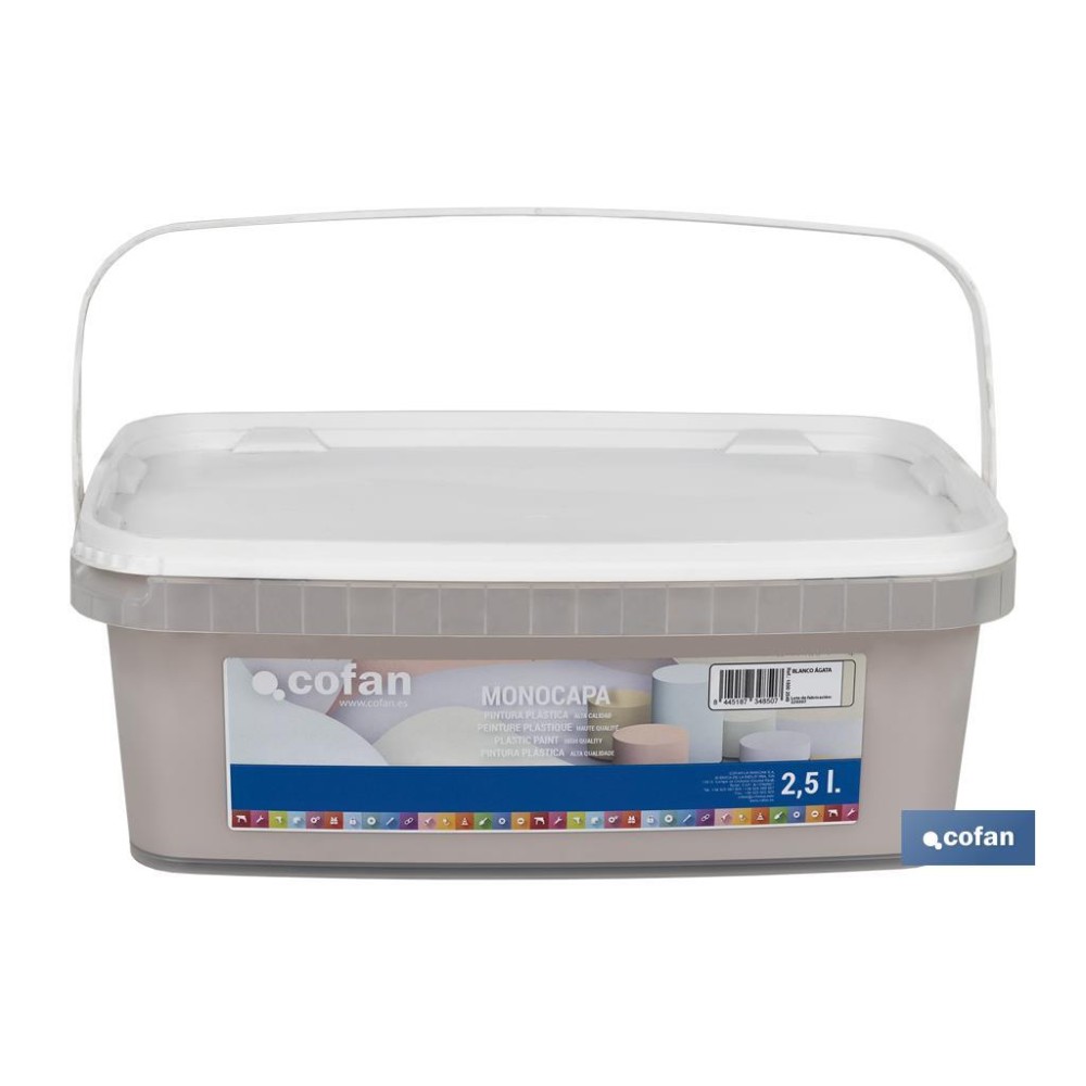 PINTURA PLÁSTICA MONOCAPA BLANCO AGATHA 2,5 L