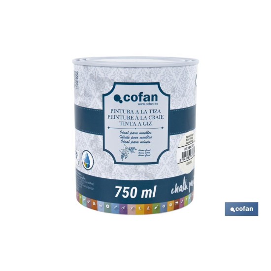 PINTURA A LA TIZA, CHALK PAINT, BLANCO VINTAGE 750 ML