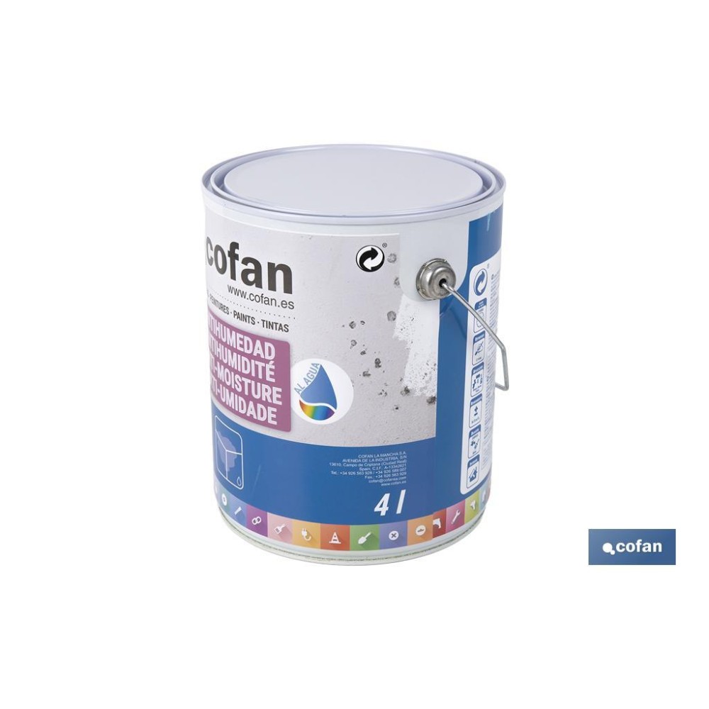 PINTURA ANTIHUMEDAD AL AGUA (4 L)  BLANCO MATE