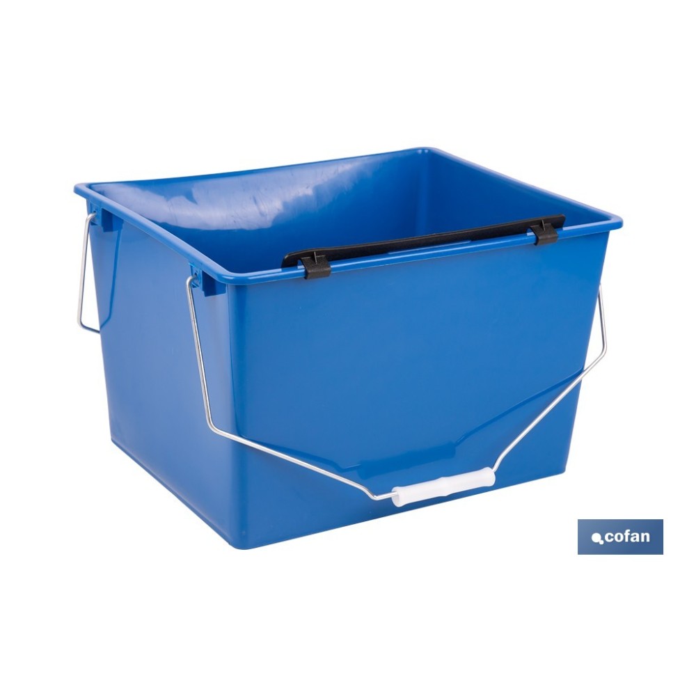 CUBETA 16 L. AZUL CON REJILLA 2 ASAS