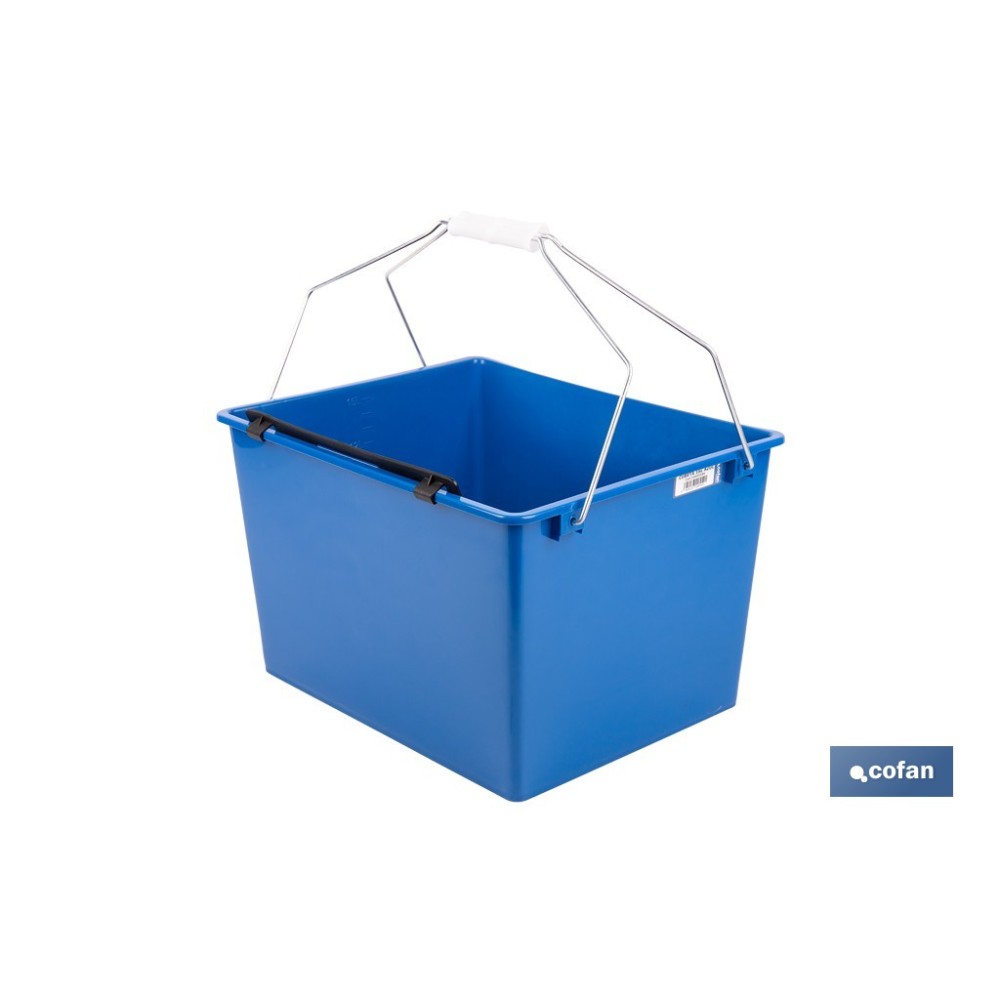 CUBETA 16 L. AZUL CON REJILLA 2 ASAS