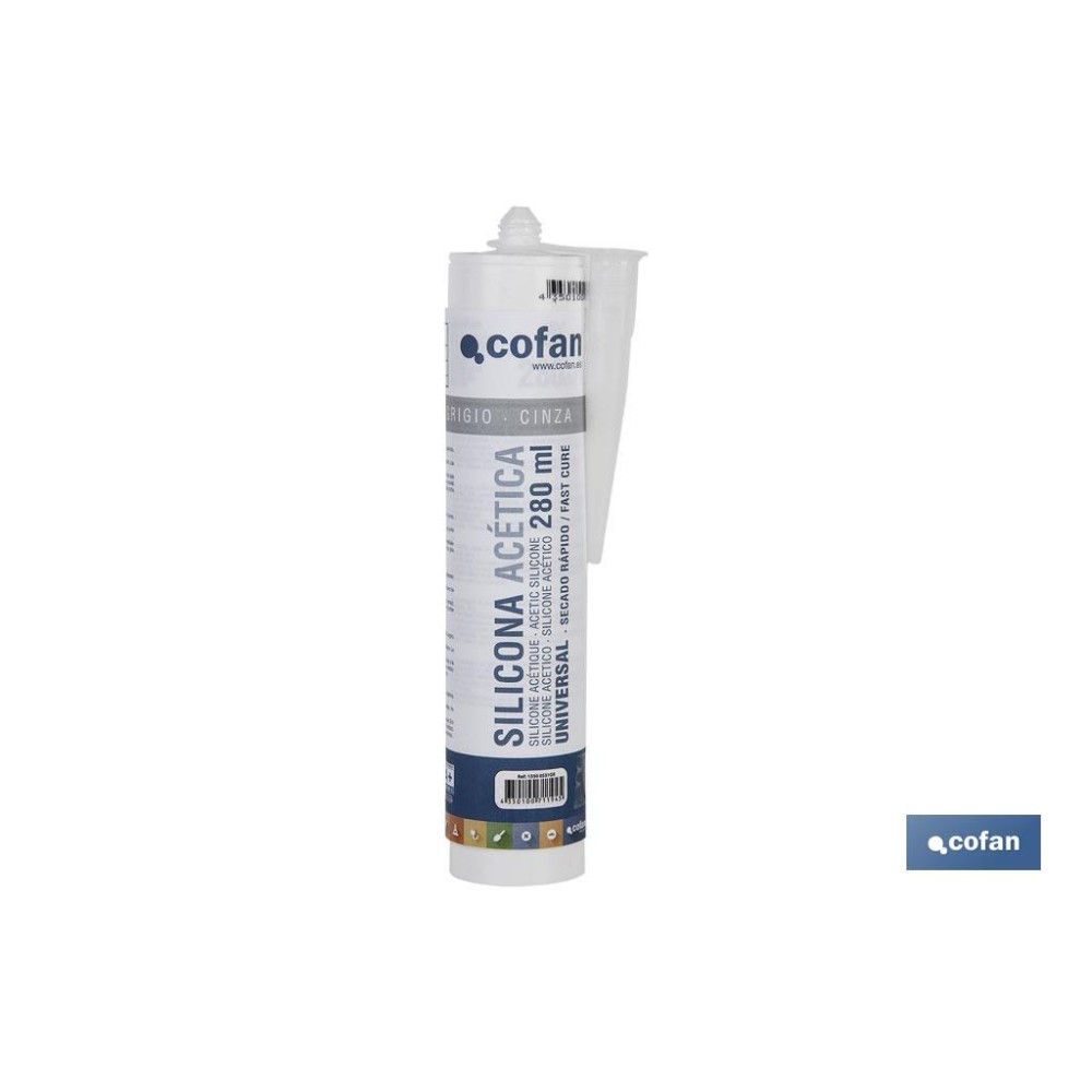 SILICONA ACETICA UNIVERSAL 280 ML GRIS