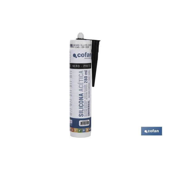 SILICONA ACETICA UNIVERSAL 280 ML NEGRO