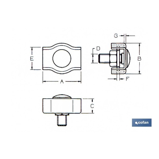 SUJETACABLES PLANO SIMPLE M-6
