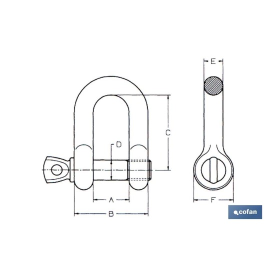 GRILLETE RECTO M-5 ZINCADO
