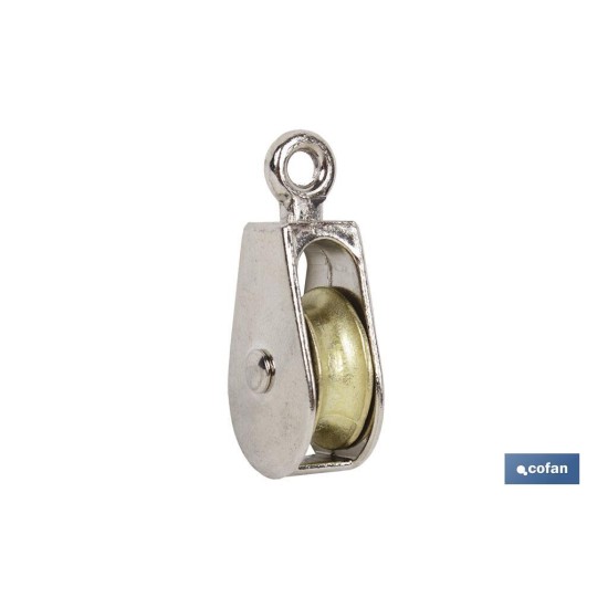 POLEA SIMPLE FIJA NIQUELADA (Ø12MM) Venta unitaria