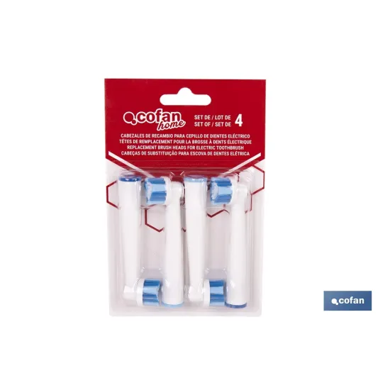 SET DE 4 CABEZALES DE REPUESTO PARA CEPILLO DE DIENTES ELÉCTRICO