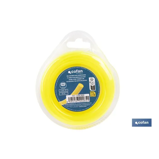 HILO REDONDO DE NYLON PARA DESBROZADORA 20 M X 2 MM