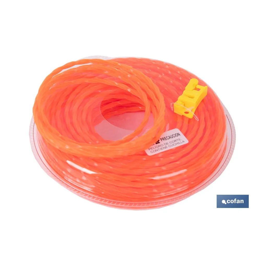 HILO HELICOIDAL DE NYLON PARA DESBROZADORA 25 M X 4 MM
