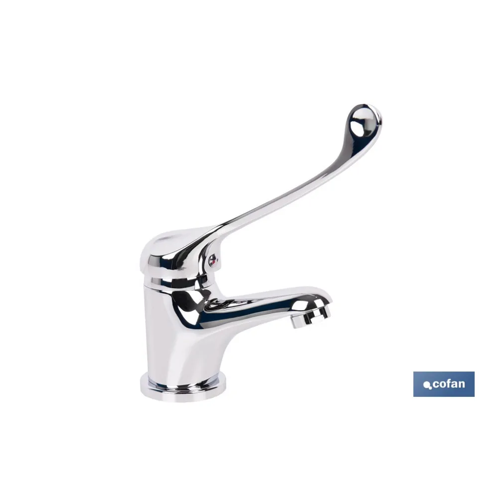 GRIFO DE LAVABO MONOMANDO CON MANETA HIGIENICA