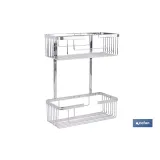 CESTA DE DUCHA PORTAGEL DOBLE DE ACERO INOXIDABLE 304