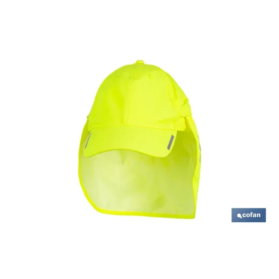 GORRA AMARILLA FLUORESCENTE CON PROTECCIÓN DE NUCA