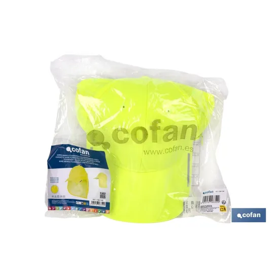 GORRA AMARILLA FLUORESCENTE CON PROTECCIÓN DE NUCA