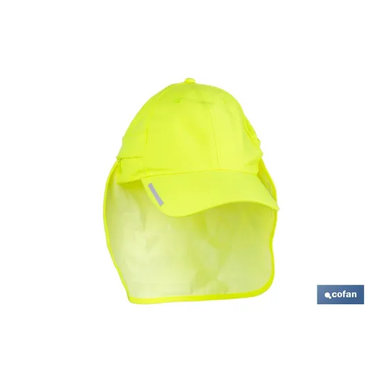 GORRA AMARILLA FLUORESCENTE CON PROTECCIÓN DE NUCA