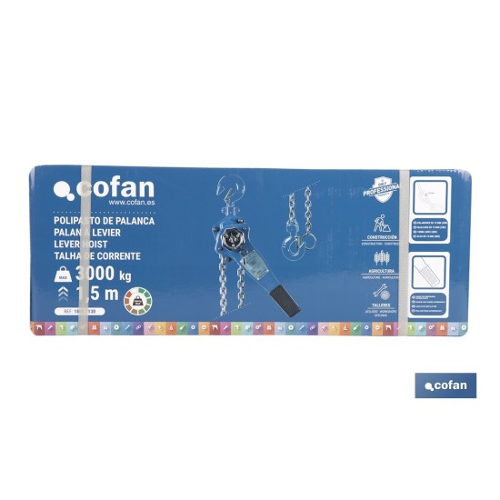 POLIPASTO DE PALANCA 3,0 T ELEVACIÓN 1,5 M
