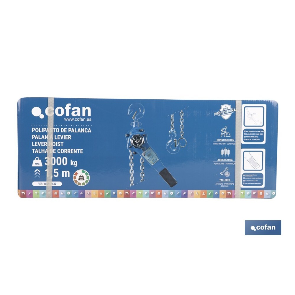 POLIPASTO DE PALANCA 3,0 T ELEVACIÓN 1,5 M