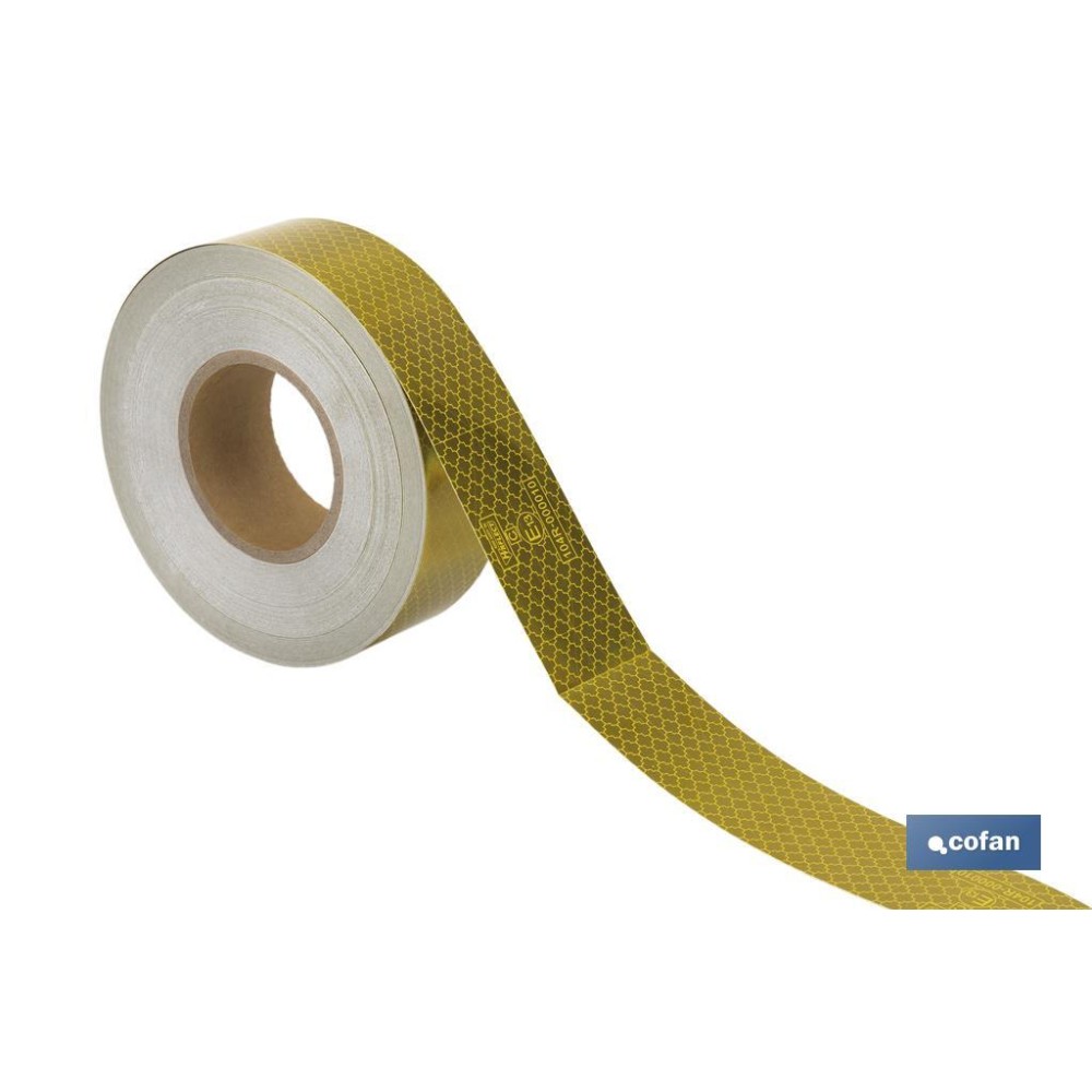 ROLLO RETROREFLECTANTE CONTINUO - 50M AMARILLO