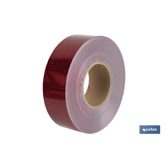 ROLLO RETROREFLECTANTE CONTINUO - 50M ROJO