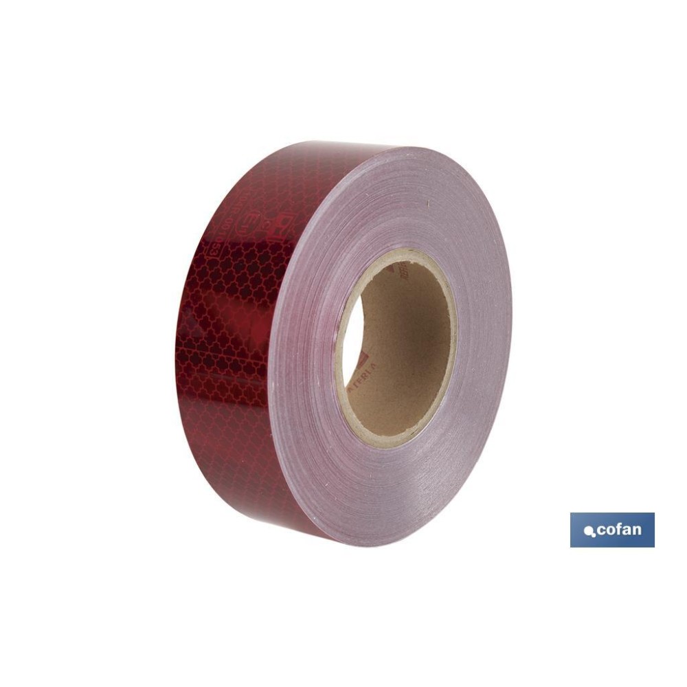 ROLLO RETROREFLECTANTE CONTINUO - 50M ROJO