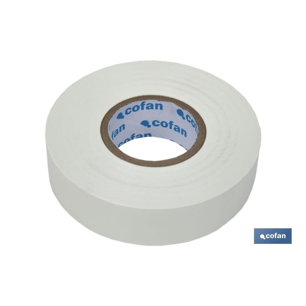 CINTA AISLANTE 180 Micras BLANCA 19mmX20 Metros venta unitaria