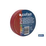 CINTA AISLANTE 180 Micras ROJA 19mmX20 Metros