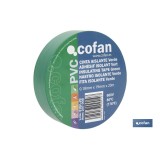 CINTA AISLANTE 180 Micras VERDE 19mmX20 Metros
