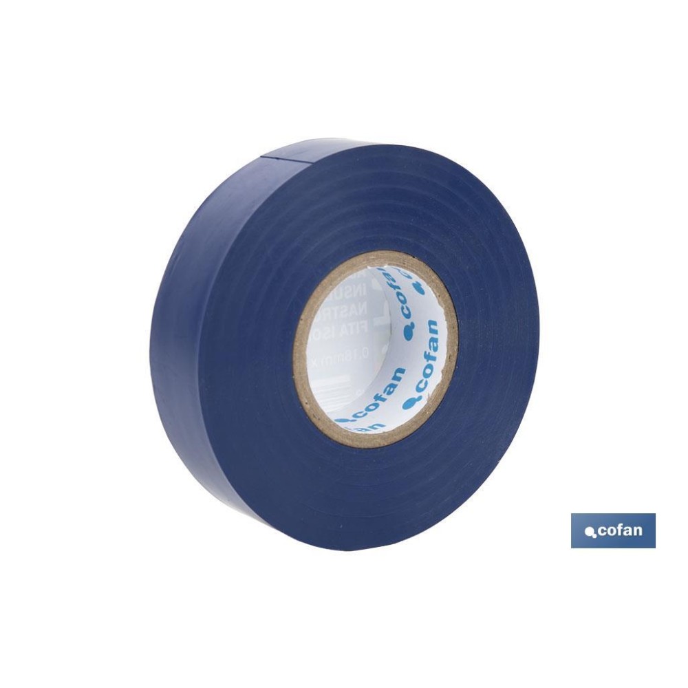 CINTA AISLANTE 180 Micras AZUL 19mmX20 Metros