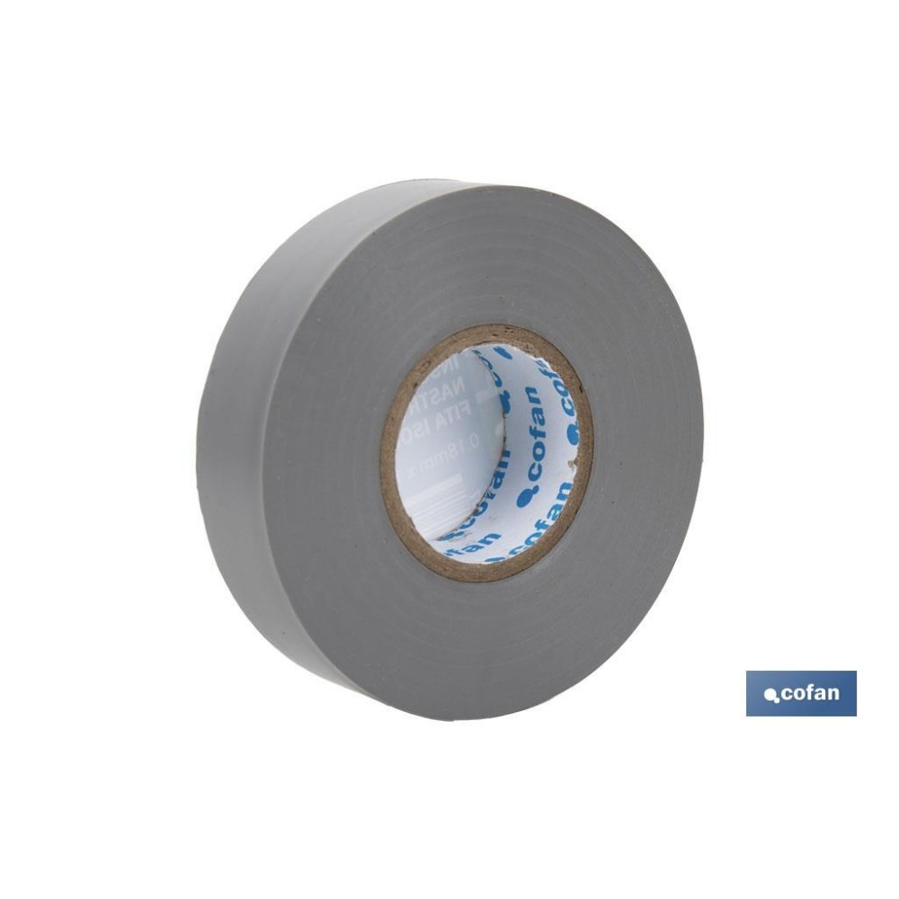 CINTA AISLANTE 180 Micras GRIS 19mmX20 Metros