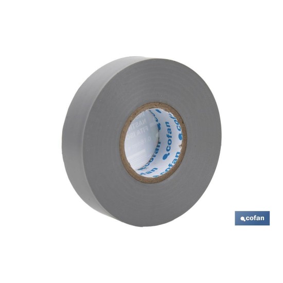 CINTA AISLANTE 180 Micras GRIS 19mmX20 Metros venta unitaria