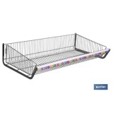 CESTO CON EXTREMOS PARA EXPOSITOR 1000X480mm + PORTAPRECIOS