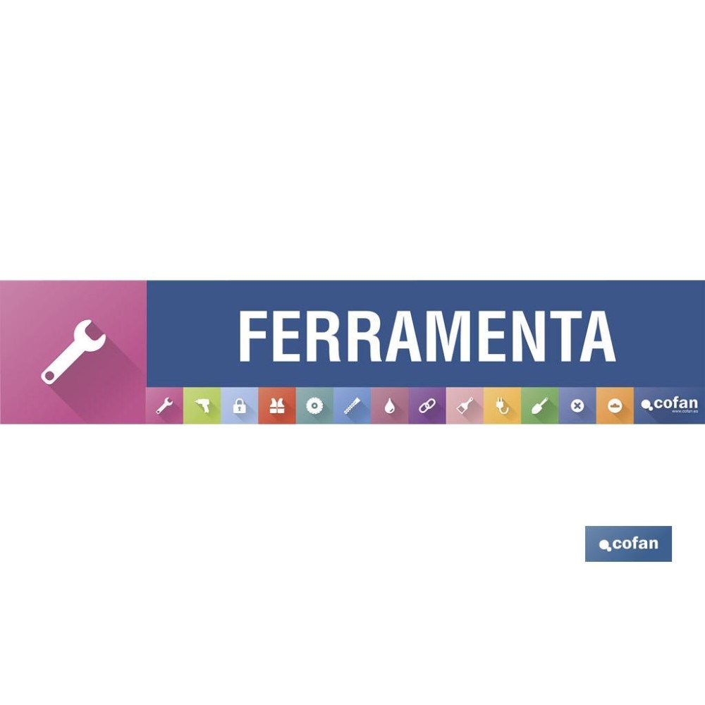 SEÑALETICA IMANTADA PORTUGUES PARA EXPOSITOR 975 x 200 mm - FERRAMENTA