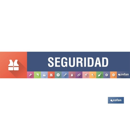 SEÑALETICA IMANTADA PARA EXPOSITOR 975 x 200 mm - SEGURIDAD