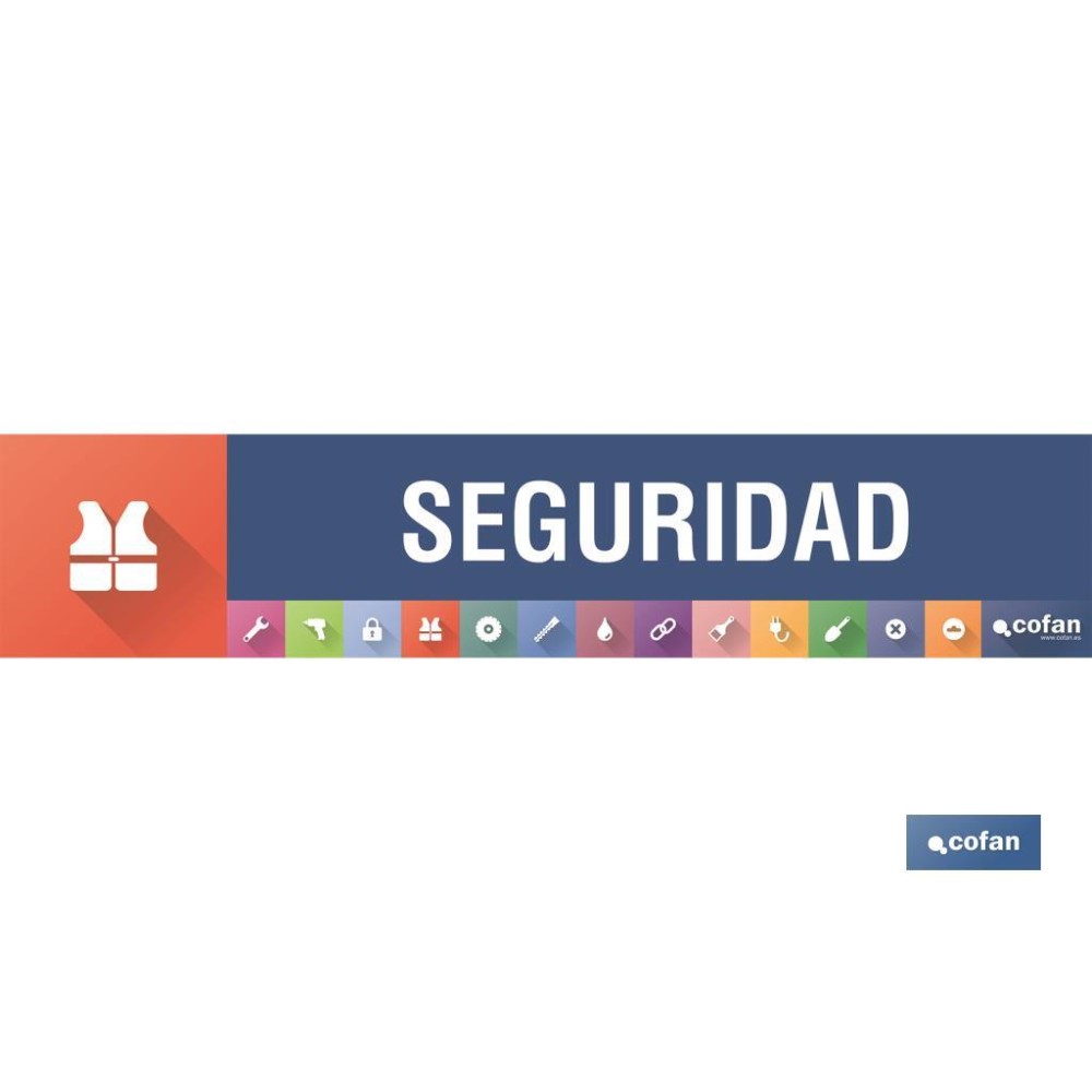 SEÑALETICA IMANTADA PARA EXPOSITOR 975 x 200 mm - SEGURIDAD