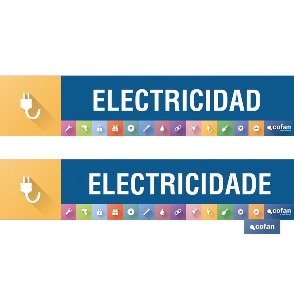 SEÑALETICA IMANTADA PARA EXPOSITOR 975 x 200 mm - ELECTRICIDAD