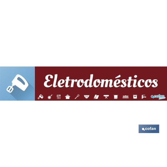 SEÑALETICA IMANTADA PORTUGUES PARA EXPOSITOR 975 x 200 mm - ELETRODOMÉSTICOS