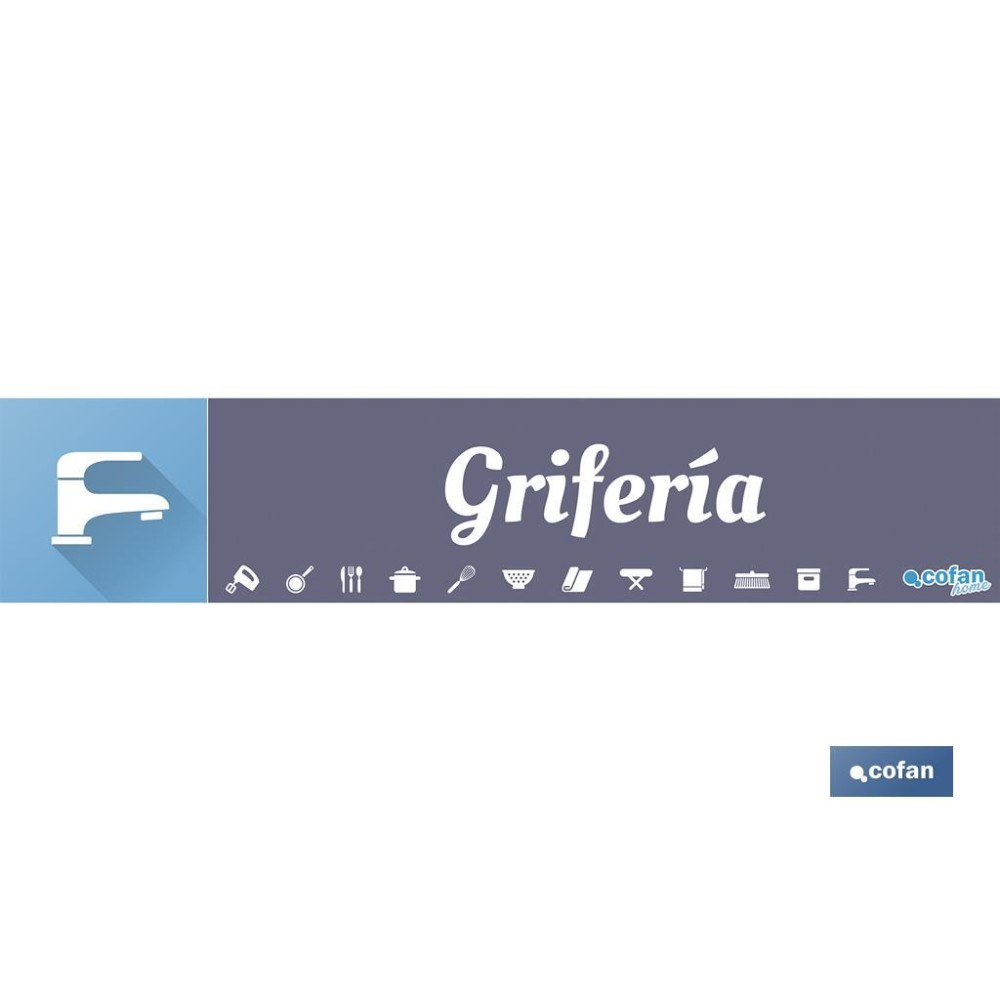 SEÑALETICA IMANTADA PARA EXPOSITOR 975 x 200 mm - GRIFERÍA