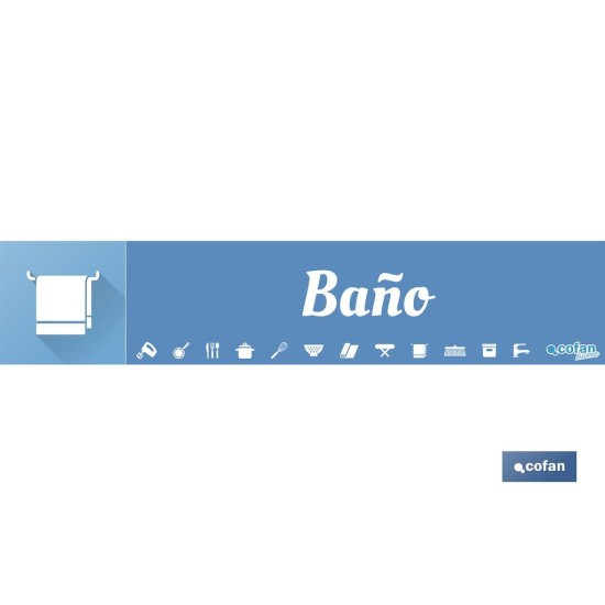 SEÑALETICA IMANTADA PARA EXPOSITOR 975 x 200 mm - BAÑO