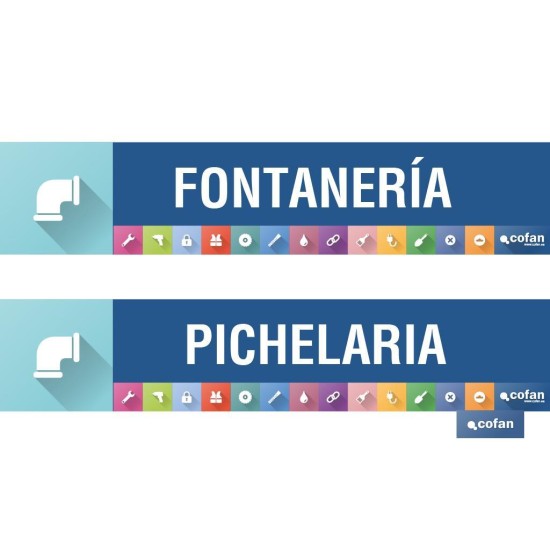 SEÑALETICA IMANTADA PARA EXPOSITOR 975 x 200 mm - FONTANERIA