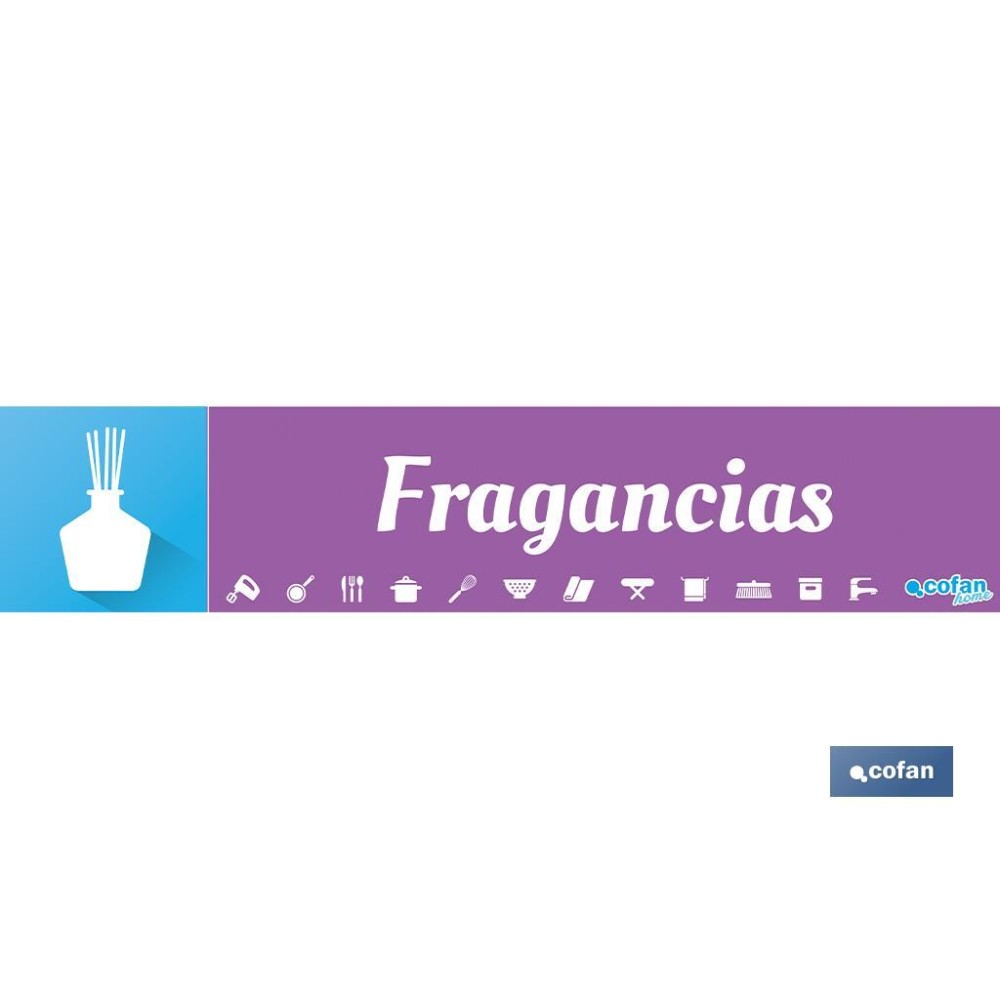 SEÑALETICA IMANTADA PARA EXPOSITOR 975 x 200 mm - FRAGANCIAS
